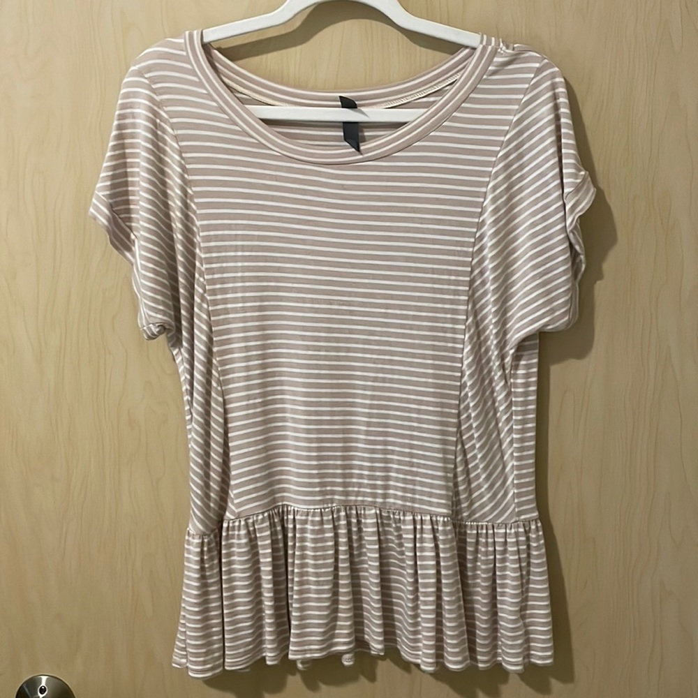Stripped brown and white shirt